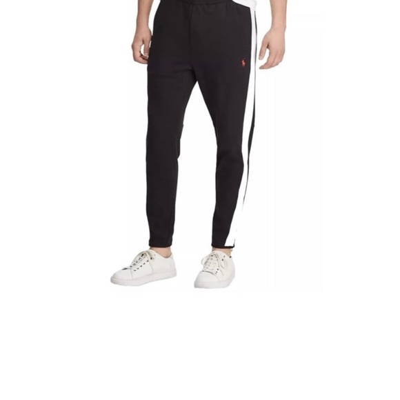 Polo Ralph Lauren Other - Polo Ralph Lauren Black Jogger Pants with White Stripe New W Tag Size M